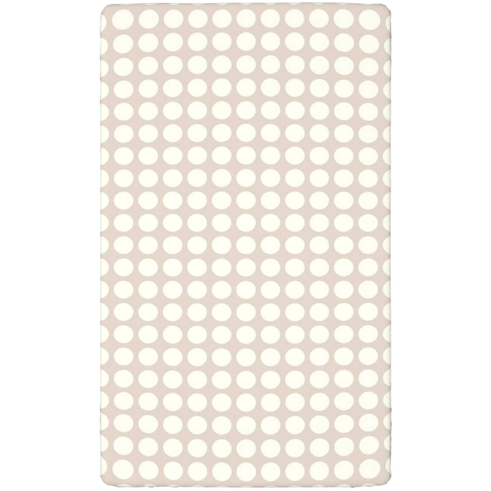 Polka Dot Themed Fitted Mini Crib Sheets,Portable Mini Crib Sheets Soft and Breathable Bed Sheets-Crib Mattress Sheet or Toddler Bed Sheet,24“ x38“,Pale Tan and Ivory