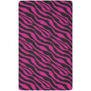 Pink Zebra Themed Fitted Mini Crib Sheets,Portable Mini Crib Sheets Toddler Bed Mattress Sheets-Crib Mattress Sheet or Toddler Bed Sheet,24“ x38“,Magenta Onyx