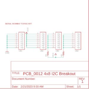 I2C Bus Breakout Board 8x4 Serial Wombat PCB_0012 for IIC Expansion or Power Bus Using Jumper Wires 4-Pack