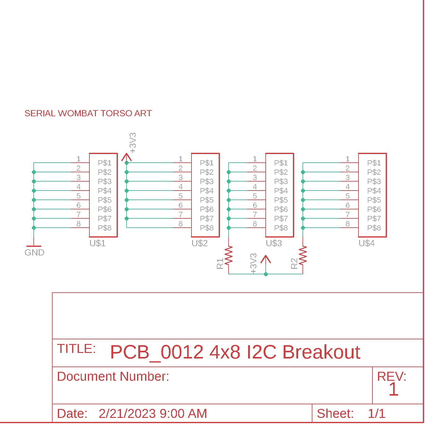 I2C Bus Breakout Board 8x4 Serial Wombat PCB_0012 for IIC Expansion or Power Bus Using Jumper Wires 4-Pack