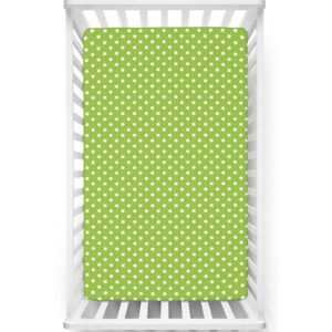 polka dots themed fitted crib sheet,standard crib mattress fitted sheet ultra soft material-crib mattress sheet or toddler bed sheet,28“ x52“,lime green and white