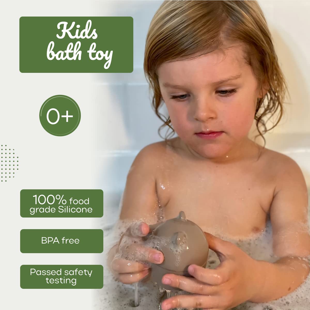 Non Toxic Baby Bath Toys, Silicone Bath Toys, Eco-Friendly, Bathtub Toys for Toddlers