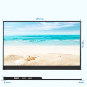 Portable Monitor HDMI, 13.3 Inch Extend Monitor Full HD 1080P Display, Mobile Monitor IPS Screen with Dual HDMI, Built-in Speakers