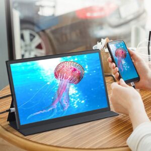 Portable Multifunctional Display IPS Screen 1080P HD Monitor 178 ° Wide Viewing Angle, Cell Phone/Computer External Expansion Screen