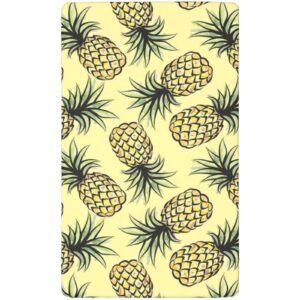 Pineapple Themed Fitted Crib Sheet,Standard Crib Mattress Fitted Sheet Soft and Breathable Bed Sheets-Baby Crib Sheets for Girl or Boy,28“ x52“,Pale Yellow Pale Green