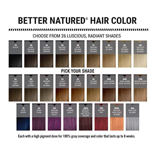 Better Natured Permanent 3V Dark Plum Hair Color Dye - Naturally-derived, Vegan & 100% Gray Coverage that Lasts up to 8 Weeks