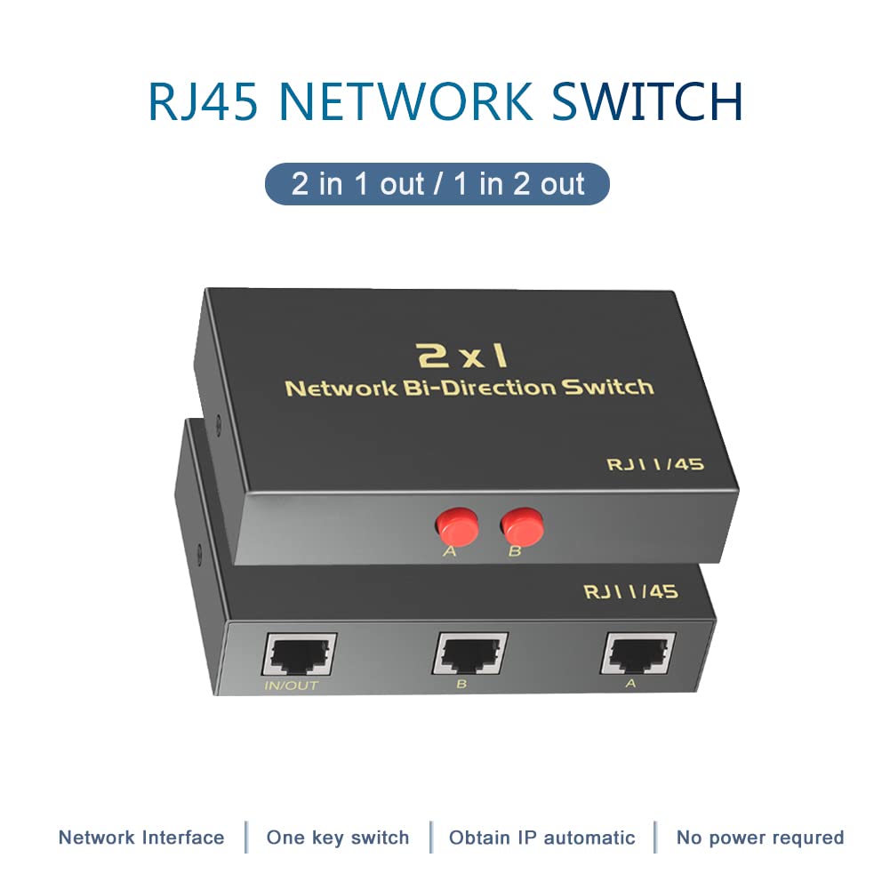 RJ45 Network Switch Selector 2x1/1x2, USB to Optical Spdif Toslink & 3.5mm Audio Adapter Converter