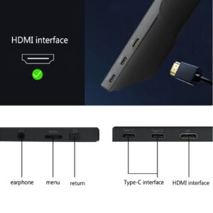 DFZ Small HDMI Monitor, 13.3 Inch Portable Monitor HD 1366x768 for Computer, Built-in Speakers (Size : 15.6in)