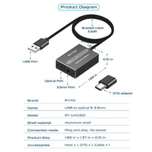 RJ45 Network Switch Selector 2x1/1x2, USB to Optical Spdif Toslink & 3.5mm Audio Adapter Converter