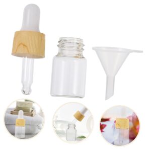 SHERCHPRY 20pcs With and Liquid Funnels Cosmetic Funnel Travel Containers Clear Empty Frosted Mini Essential Perfume Jars Dropper Sample Ml Refillable Bottles Essence for Bottle