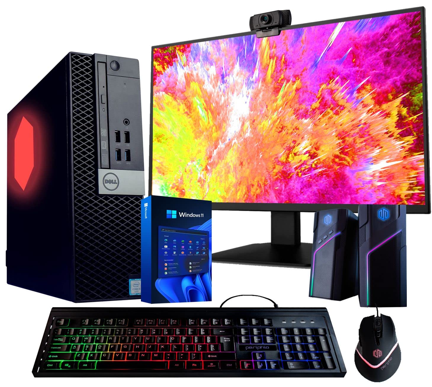 Dell Optiplex 5060 (RGB) Desktop Computer | Quad Core Intel i5 (3.2GHz) | 8GB DDR4 RAM | 500GB SSD Solid State | 22in LCD Monitor | RGB Ultimate Desktop Kit | Windows 11 Pro (Renewed)