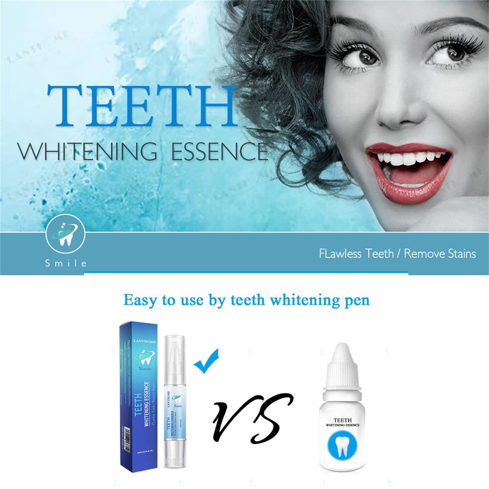 Teeth Whitening Pen, Teeth Whitening Essence Pen, Speed Whitening Gel, No Sensitivity, Travel-Friendly, Easy to Use, Removal Teeth Reduce Yellowing (2pc)