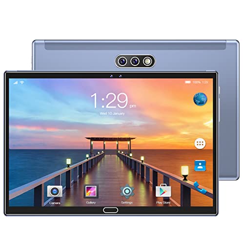 pstuiky Hd 10.0-inch Tablet Computer 8-core Android 5.1 Ultra-Thin Screen Face-Recognition Learning Small Game Video Office Tablet Supports Sim Communication Function 4000mAh Battery (Blue)