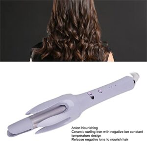 Auto Hair Curler Wand, Automatic Ceramic Curling Iron Wand Prevent Scald 100-240V Rotating Hair Styling Portable for Travel for Lady (US Plug)