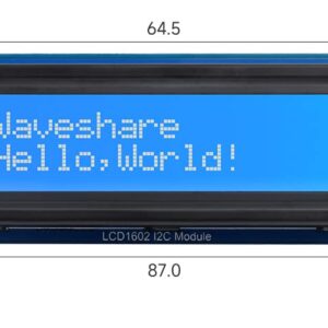 waveshare LCD1602 I2C Module AiP31068 Controller,16x2 Characters LCD Display,White Color with Blue Background 3.3V/5V, for Arduino/Raspberry Pi/Raspberry Pi Pico/Jetson Nano/ESP32/STM32