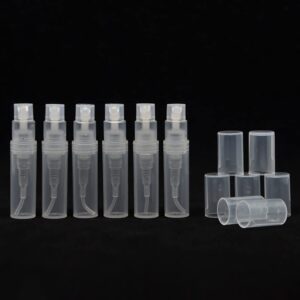 ccHuDE 20 Pcs 2ml Plastic Perfume Tubes Portable Refillable Spray Bottle Mini Travel Atomizer Bottle Clear Perfume Sample Vials Makeup Sparys Containers