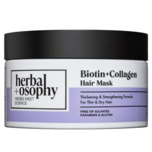 Herbalosophy Hair Growth Formula 2 x 16.9 Fl Oz Biotin & Collagen Shampoo & Conditioner Set, with 8.5oz Hair Mask, for Thin & Dry Hair