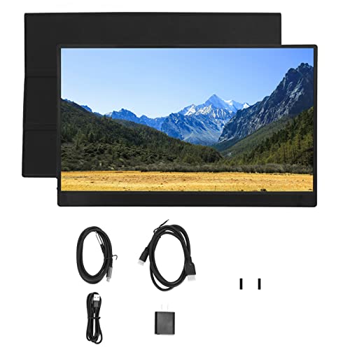 Shanrya Lapotp Monitor, Support Same Screen Display HDR Support 100-240V 16:9 Screen Ratio IPS Touch Screen Monitor 1080P for Notebook Computer (US Plug)