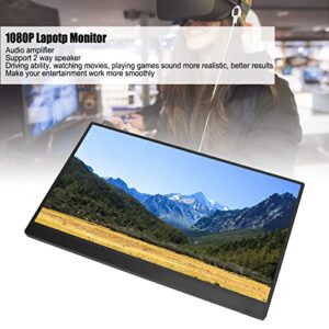 Shanrya Lapotp Monitor, Support Same Screen Display HDR Support 100-240V 16:9 Screen Ratio IPS Touch Screen Monitor 1080P for Notebook Computer (US Plug)