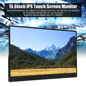 Shanrya Lapotp Monitor, Support Same Screen Display HDR Support 100-240V 16:9 Screen Ratio IPS Touch Screen Monitor 1080P for Notebook Computer (US Plug)