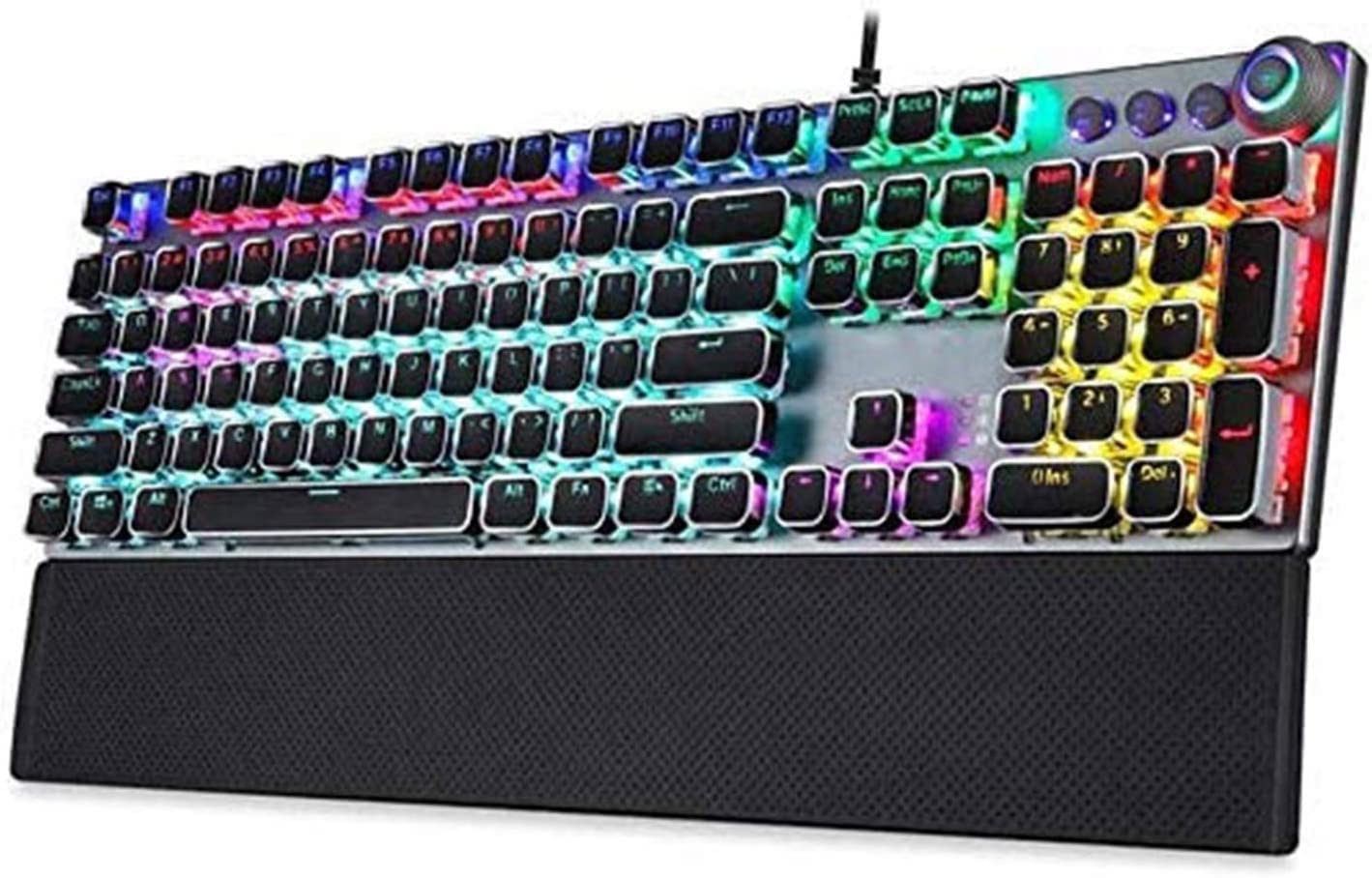 RMENST Gaming Keyboard, 104 Keys, Wired LED Backlit Computer Keyboard, USB Mechanical Keyboard for Desktop/Computer/PC