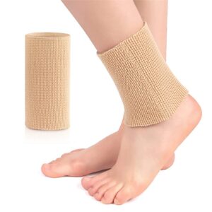 kimdaro ankle gel sleeves - padded skate socks. ankle, men women ankle support compression sleeve for basketball running sport injuries ankle swelling foot pain relief (1pc) (beige)