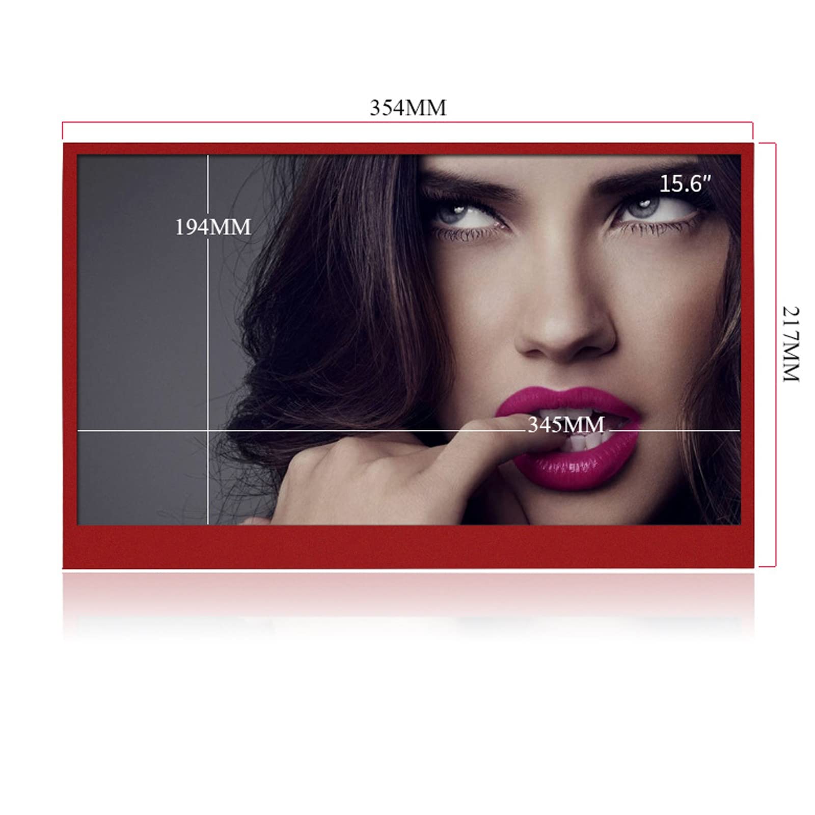 DFZ 15.6 Inch IPS High-Definition Red Portable Monitor, HDMI Computer Screen Projection 1080p