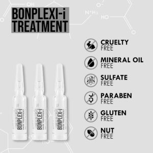 BONPLEX Perfect Bonding Hair Restore Shampoo, Treatment & Ampoule | Bond Strength | Frizz Free, Smooth & Shine| Repair Split Breakage | Damaged Hair Repair Concentrate Trio Kit (10.1oz + 6 ampoules)