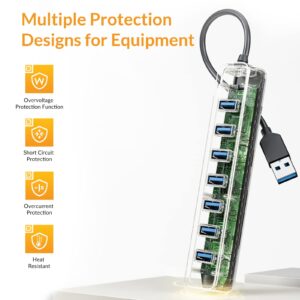 iDsonix 3.0 7 Port USB Hub and USB to USB C Adapter Cable