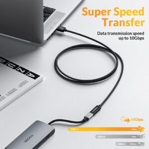 iDsonix 3.0 7 Port USB Hub and USB to USB C Adapter Cable