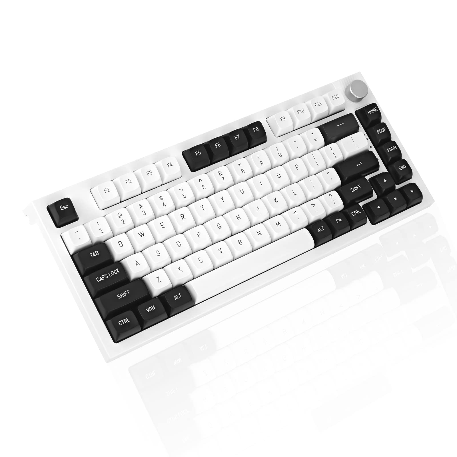 JOLINTAL 150 Keys Minimalist Black and White Keycaps Set, ABS Material CSA Profile Keycaps Double Shot, Black on White Custom Keycaps for Cherry Mx ANSI Layout Mechanical Keyboard