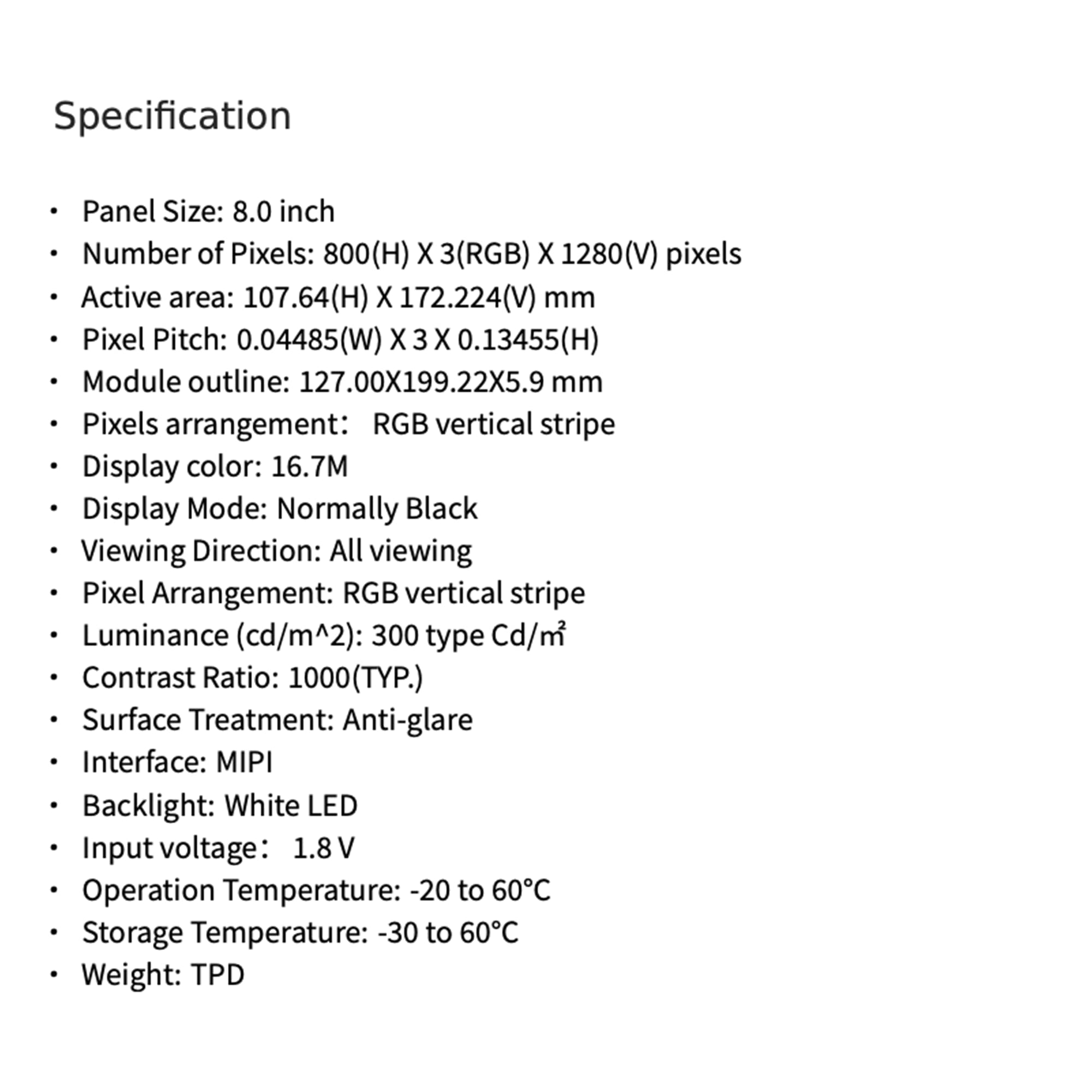 RADXA Display 8 inch HD touch Screen Display for RADXA ROCK 5B