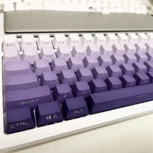 JOLINTAL 134 Keys Gradient Purple Keycaps, PBT Double Shot Dying Keycaps, OEM Side Print Keycaps Custom Keycaps Set, Shine Through Keycaps Cherry Mx Backlit Keycaps for Mechanical Gaming Keyboard