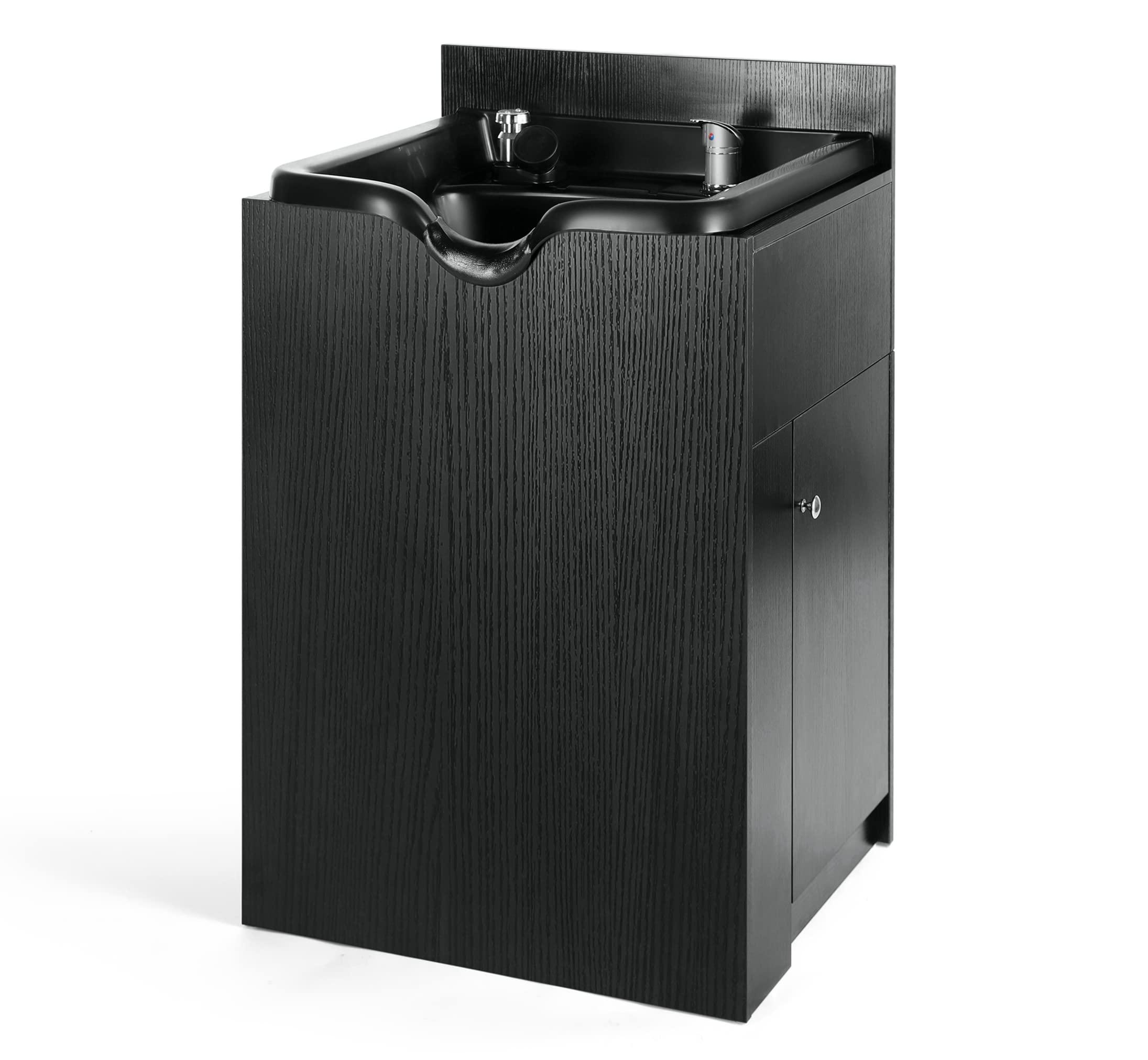 Beautystyle Shampoo Station Shampoo Bowl with Cabinet Portable Hair Wash Sink Black for Salon