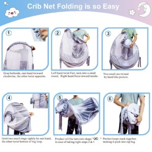 Crib Tents to Keep Toddler from Climbing Out Baby Safety Crib Tent Falls and Mosquito Bites Portable Baby Tents for Baby Cribs Sturdy & Stylish Infant Crib Topper