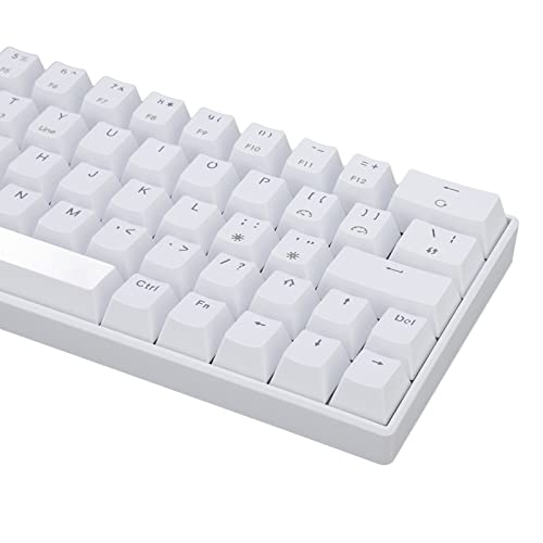 Gaming Keyboard, Long Battery Life Small Portable White Triple Mode Ergonomic Design Gaming Mechanical Keyboard for Home and Office (Brown Switch)