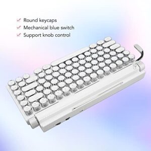 Cosiki Gaming Keyboard, Mechanical Keyboard with 83 Keys Blue Switch for Phone (White)