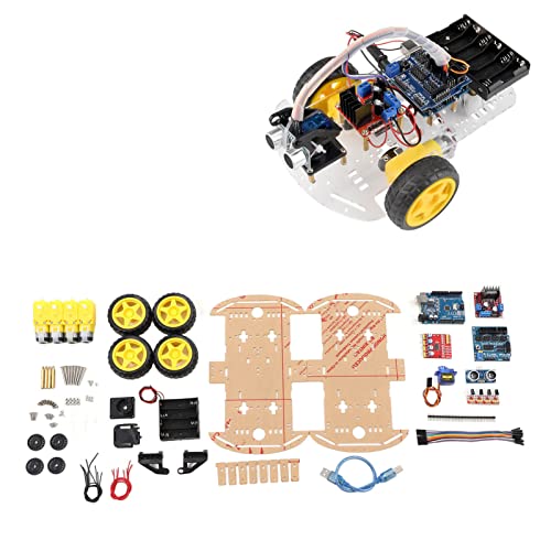 DAUERHAFT Robot Car Chassis, Simple Structure Sturdy Convenient Operation Professional Smart Robot Car Chassis Kit for Replacement