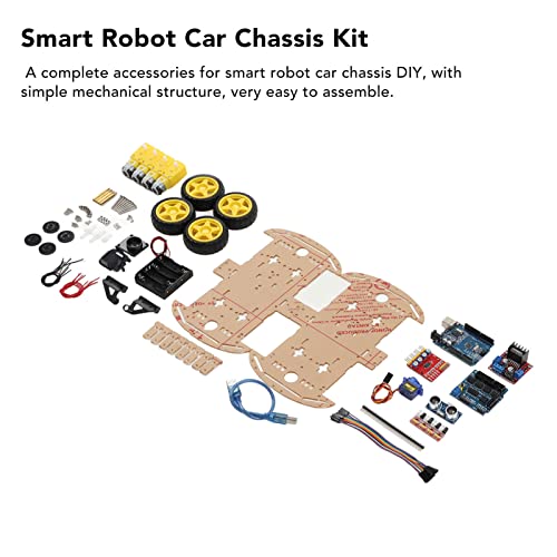 DAUERHAFT Robot Car Chassis, Simple Structure Sturdy Convenient Operation Professional Smart Robot Car Chassis Kit for Replacement