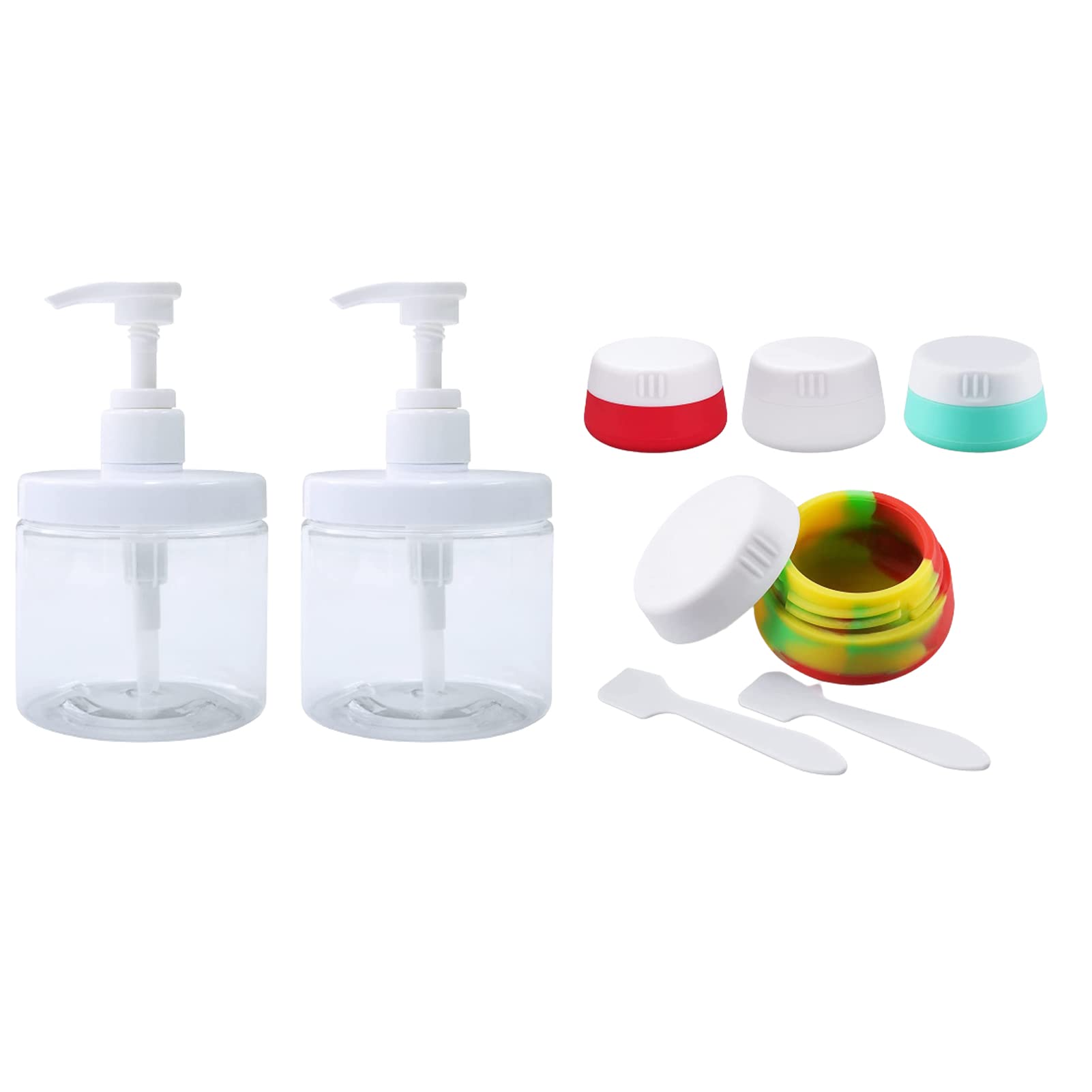 Cosywell Pump Bottle Dispenser Plastic Pump Bottles Refillable Bottles Small Travel Containers 20ml for Toiletries TSA Approved Silicone Cream Jars