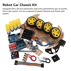 DAUERHAFT Robot Car Chassis, Simple Structure Sturdy Convenient Operation Professional Smart Robot Car Chassis Kit for Replacement