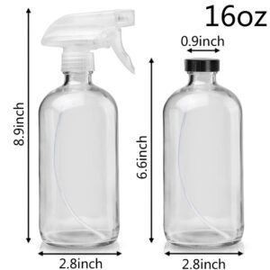 Cosywell Glass Spray Bottles Empty 16oz Boston Round Bottle Refillable Container Small Travel Containers 20ml for Toiletries TSA Approved Silicone Cream Jars