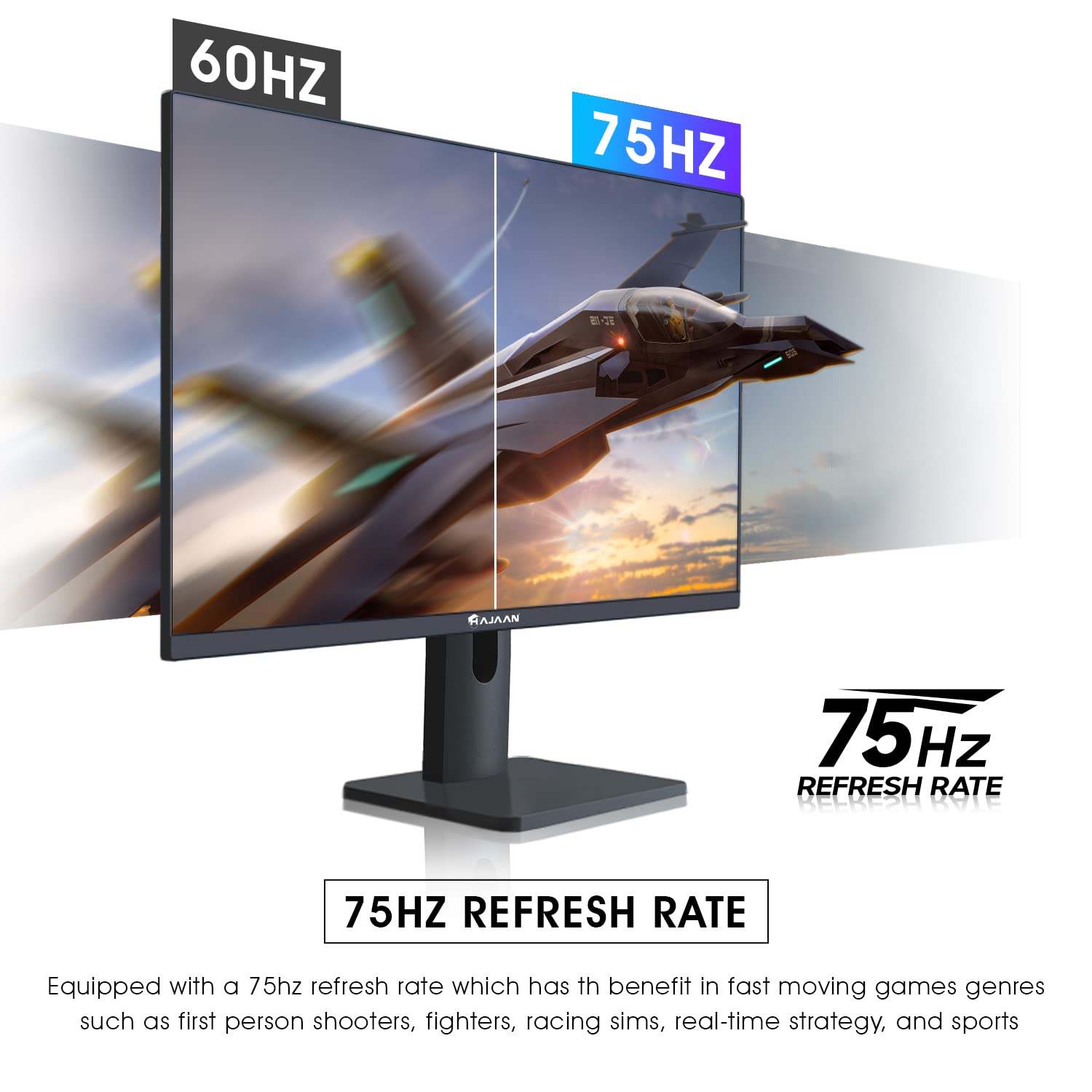 HAJAAN 24” Inch Full HD (1920 x 1080) IPS Desktop Monitor, 75 Hz Refresh Rate, Adjustable Tilt, Wall Mountable HDMI & VGA Ports | Monitor for PC, Ideal for Home & Business (S2423i)