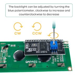 Hosyond 3pcs I2C IIC 1602 LCD Display Module 16x02 LCD Screen Module for Arduino Raspberry Pi