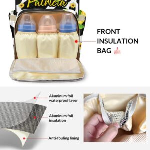 Anneunique Custom Mummy Bags Sunflower Cute Cow Print Diaper Bag Shoulder Backpacks Nursing Giving for Teenager