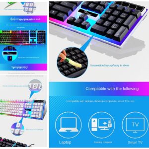 G21B Keyboard and Mouse Set USB Wired Gaming Keyboard Mouse Combo Gamer Desktop Mouse Keyboard Set White