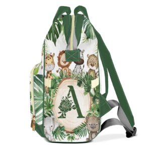 Anneunique Personalized Cute Animal Palm Diaper Bag Shoulder Backpacks with Name Nursing Bags for Boys Girls