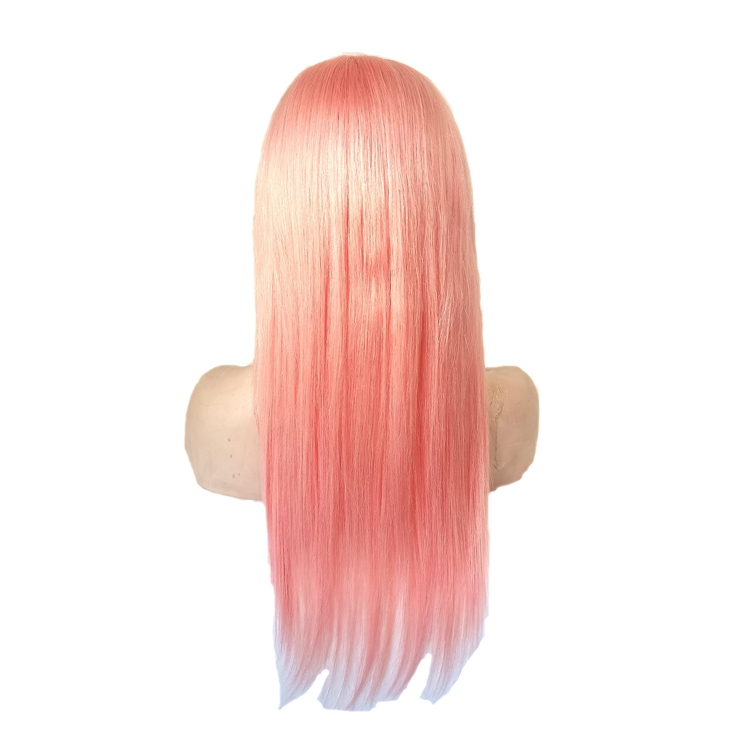 light pink straight Lace Front Human Hair Wig Pre Plucked Pink Colored virgin Brazilian human hair 13x4 transparent lace frontal wig 22in