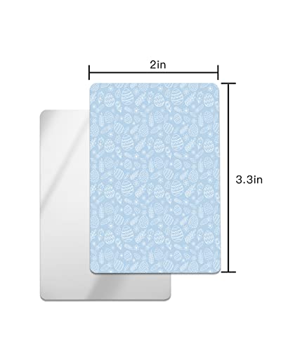 Carosoffe Easter Small Compact Mirror for Purse, Easter Egg Flowers Leaf Line Hand Draw Blue Travel Makeup Mirror for Women Men, Rectangular Handheld Compact Pocket Mirror 1 PCS