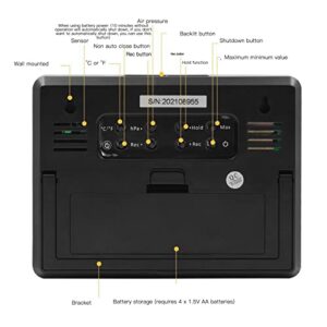 CO2 Monitor, Automatic Brightness Adjustment 6 in 1 Multifunction Carbon Dioxide Detector Historical Data Record for Offices